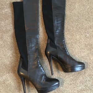 Stuart Weitzman Black Over The Knee Stiletto Boots